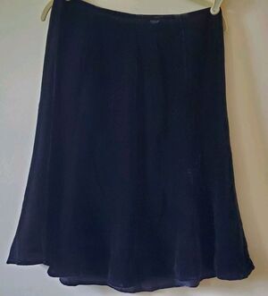 The Limited Silk Black Velvet A Line Skirt Flouncy Romantic Size 8 Back Zip